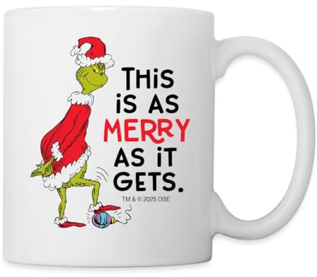 Spreadshirt Le Grinch Aussi Joyeux Que Possible Noël Mug Blanc, taille unique, blanc