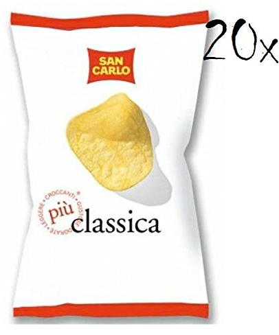 20x San Carlo Classica Chips Patatine Kartoffelchips gesalzen 50g Kartoffel chips