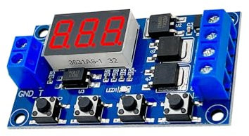 DollaTek Ciclo del gatillo Circuito del Interruptor del retardo del Temporizador Placa de Control Doble del Tubo del Mos 24V / 12V Sustitución del módulo del Relais