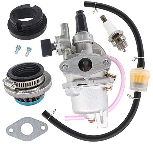 AISEN Vergaser mit Luftfilter Benzinfilter Schlauch Zündkerze für 2 Takt 43cc 47cc 49cc Mini Motorrad ATV Quad Dirtbike Pocketbike