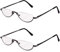 Ashilun 2 Pack Reading Glasses for Mens and Womens - Flat Top Metal Readers with Spring Hinge (2 Pack Grey, 2.5)