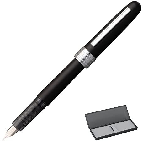 PLATINUM Plaisir PGB1500#1 Füllfederhalter/Federstärken: F fein/Farbe: Black Mist/Schwarz/Handgefertigt/mit Geschenkbox/Füllhalter