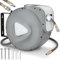TRESKO® Avvolgitubo Aria Compressa 15 mt con Tubo | Avvolgitubo Pneumatico attacco 1/4 | Dispositivo di Arresto Automatico e Riavvolgitore Automatico, Grigio