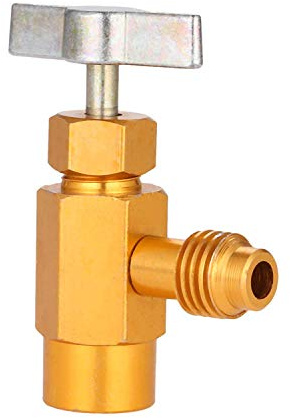 Aupoko R134A A/C Dispenser Valve, R134A Can Puncturing Tap with 1/2’' Male and 1/2’’ Female Thread Air Condition Refrigerant Bottle Opener, Fits for Auto A/C Charging (1/2’' Male and 1/2’’ Female) | Air Condition Refrigerant Bottle Opener, Brass Can Tap for Auto A/C Charging