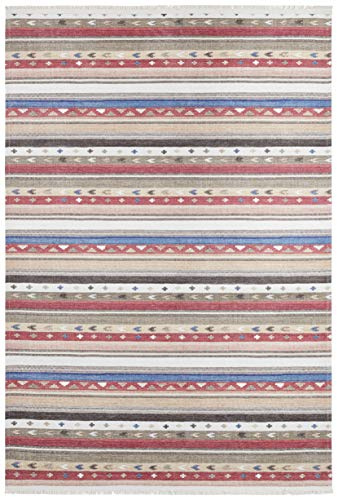 Nouristan Design Teppich mit Fransen Senon Bunt, 80x150 cm