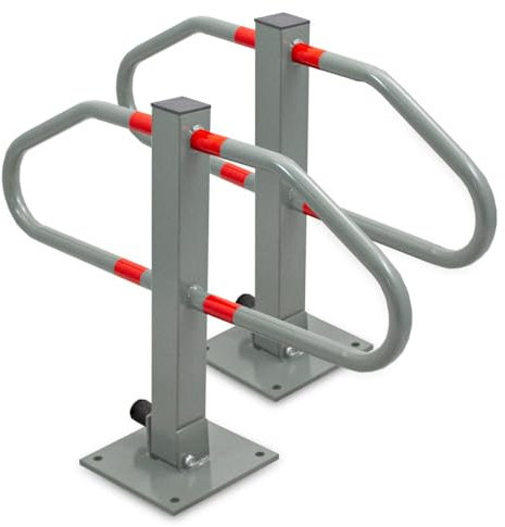 BITUXX Parkplatzsperre Parkbügel Parkplatzbügel Absperrpfosten Klappbar Poller abschließbar (2 Pfosten)