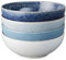 Denby - Studio Blue Cereal Bowls Set of 4 - Dishwasher Microwave Safe Crockery 800ml 15.5cm - Ceramic Stoneware Tableware - Chip & Crack Resistant Soup Bowls