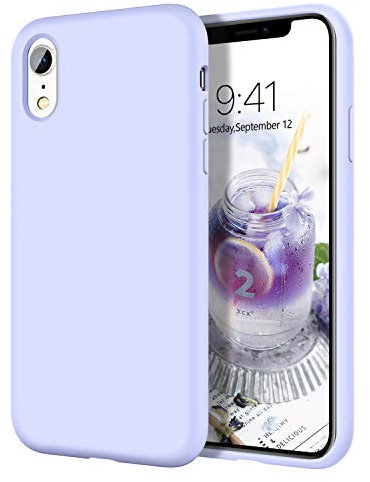 DOMAVER Case for iPhone XR Cases Liquid Silicone, Soft Gel Rubber with Microfiber Lining Cushion Texture, Shockproof Phone Cases for iPhone XR - Lavender