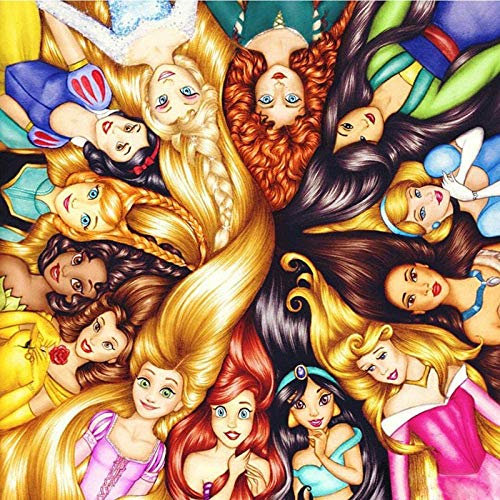 5D-Diamant-Malerei-Set für Erwachsene und Kinder, rund, mit Diamanten, Kreuzstich, Kunst, Diamantkunst und Punkte, Disney-Prinzessin, 30,5 x 30,5 cm