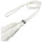J Shop Ceinture à pampilles tressée Style bohémien pour femmes, nœud tissé à la mode, décoré à la taille, chaîne de taille, accessoires en corde (blanc)