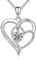 NINAMAID 925 Sterling Kette Silber Kette Herz Halskette Damen Silber Geburtsstein Halskette für Damen Schmuck Geschenke Für Frauen Mama Oma mit 5A Cubic Zirkonia