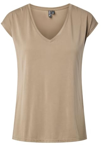 PIECES Women's Pckamala Noos Bc Tee T-Shirt, Silver Mink, XL