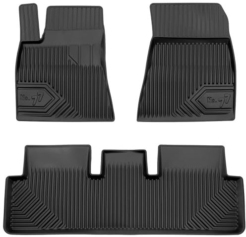 MOTOS Gummimatten Auto Fussmatte passend für Tesla Model 3 2017-2023 Limousine, vor dem Facelift, passt nicht für die Version mit Wärmepumpen Verbessern Sie Ihren Reisekomfort mit Antirutschmatte Auto