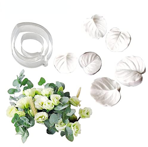 9 teile/satz Eukalyptus Blätter Blatt Veiner Silikonform Edelstahl Cutter Form Handgemachte Fondant Blume Form Kuchen Dekorieren Werkzeug