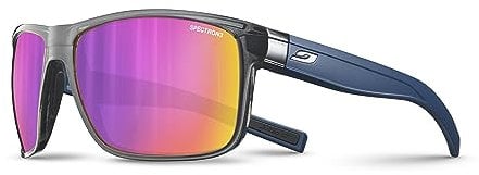 JULBO Unisex Renegade Sunglasses, Glänzendes Transluzentes Schwarz/Blau, One Size