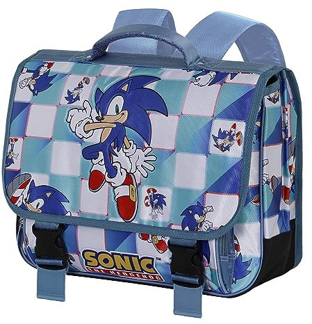 Sega-Sonic Blue Lay-Cartable Rucksack 2.0, Blau