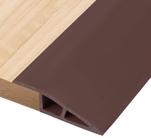 1M PVC Rubber Wheelchair Ramp Self Adhesive,Threshold Reducer,Door Floor Threshold Transition Strip,Butt Up Threshold-Moldings Trim for Doorways Carpet Floor Tile Edge Scooter(1.5cm,Coffee)