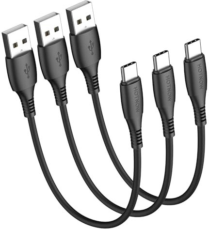 HOTNOW Cable USB C Corto,USB Tipo C Cable de carga rápida Para Samsung Galaxy S10 S9 S8 Plus Note 9 8, Power Bank y otros dispositivos USB-C. (3, Negro, 30cm)
