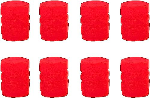 Wendie Nuoc-Ventil Kappen, Wendie Nuoc-Glühen in den dunklen Ventil Kappen, beleuchtete Auto-Rad ventil Deckel Abdeckung für Auto. (8pcs rot)
