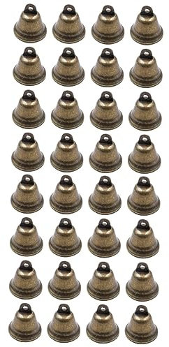 Warmhm 32 STK Kuhglocken Grasende Kupferglocken Hängende Kleine Glocke Glöckchen Für Katzenhalsbänder Hexenglocken Bronzeglocke Kupferrassel Kleine Kupferglocken Schaf Glocke Metall Tier