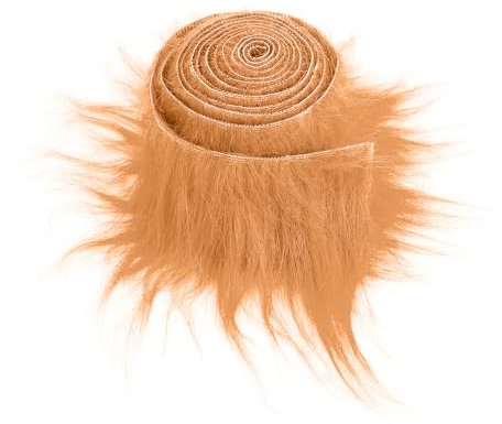 Plüsch Precut Strips Fellimitat 5 x 180 cm Kunstfell Basteln Meterware Fell Stoff Flauschiges Plüsch Bastelfell für Zwergenbart Weihnachtsmann Haar Wichtel Cosplay DIY Basteldekoration (Braun)