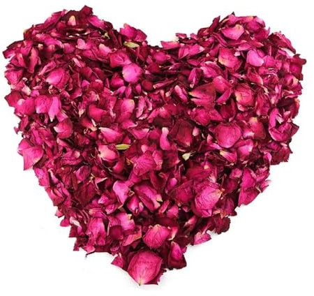 FINEVERNEK 1 Litro Petali di Rosa Essiccati Naturali, Rosa Rossa, per Pediluvio, Bagno, Spa, Matrimonio, Boda, Fragranze per La Casa, Accessori Fai da Te