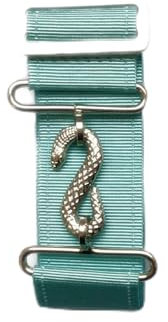 Freimaurer-Gürtelverlängerung, mehrfarbig, hochwertiges Polyester mit Metallschnalle, Schlangen-Design, cyan, 7'' x 5''