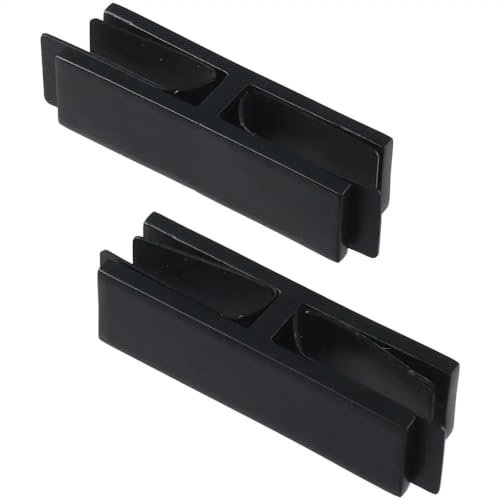 Pince à verre noire, 2 pièces, support de Clip en verre, garde-corps en acier inoxydable à 180 °, Double garde-corps en verre