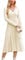 OUGES Jumper Dress for Women UK Long Winter Dresses Pleated Elegant Sweater Casual Knit Dress Fall-S Beige