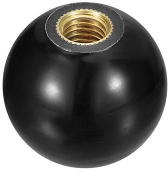 sourcing map Threaded Ball Knobs, M8 Female Thread Thermoset Ball Knob 25mm Dia Round Operation Ball Handles with Copper Insert for Machine Lever Handle, Black