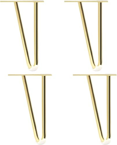 4 Pièces Pieds de Table Basse Industrielle,Hairpin Legs Support de Table en Fer Forge, Pied de Meuble Métal avec des Vis Pour Table Basse, Meuble Bas, Meuble TV (12cm)