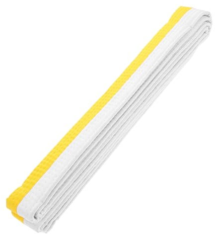 Supvox Judogürtel Gelb Weiß Für Kampfsporttraining Und Wettkämpfe Verstellbarer Taekwondogürtel Für Taillengrößen