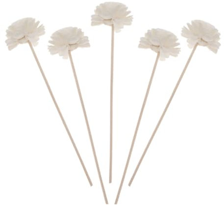 RORPOIR 5stücke Aroma-diffusor-Schilf Mit Blumen-Rattan-schilfrohr Gerade Diffusorstäbchen Für Ätherische Öle Natürlicher Duft Schilfrohr Für Aromaöl-diffusor Rattanstäbchen Mit Blumendeko