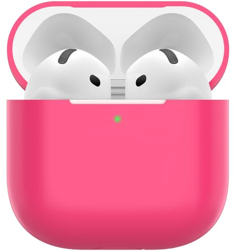Nemteur Hülle für AirPods 4, Thin Schützende Silikon Case für AirPods 4th 2024 (USB-C) Skin Front LED Sichtbar Silicone Cover, Watermelon Red