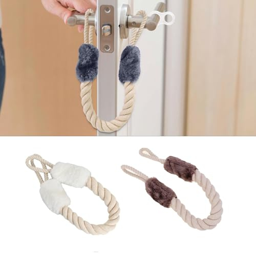Ceeyoll 2 Stück Türkordel Klemmschutz,Türstopper Klinke Baumwolle,Türkordeln Türstopper für Türen Haustier und Kinder Fingerschutz,und Kinder Fingerschutz Türenzuschlagen zu Vermeiden.