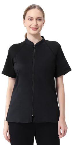 TopTie Kochjacke Damen Kurzarm Chef Jacket Bäckerjacke Koch Kostüm