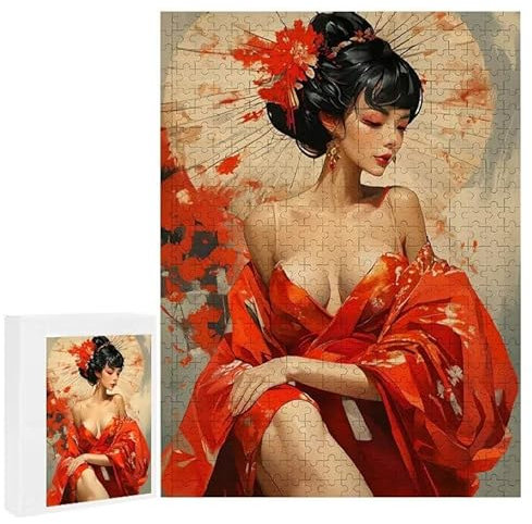 Japanische Geisha - Puzzles für Erwachsene, Puzzle Erwachsene 2000 Teile, Banksy Little Girl Street Artwork Puzzle 100 x 70 cm, Bunte DIY-Puzzles für Heimdekoration, Familienpuzzle Geschenkideen D-561