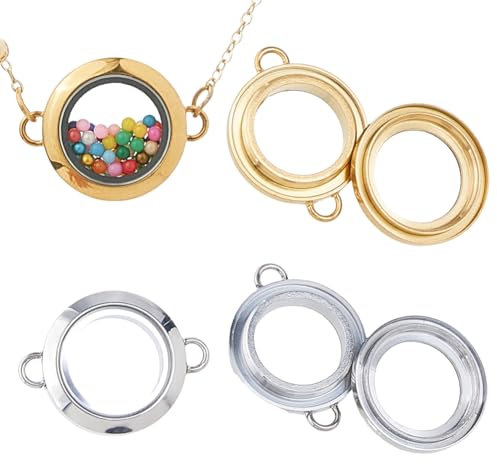 Hobbspring 2 Farbe Runde Medaillon Halskette 20mm Glas Foto Charms Edelstahl Schwimmende Erinnerungsketten Brautstrauß Charm Für Die Herstellung von Hochzeits Schlüsselanhängern Und Schmuck