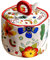 Dowbom Sucrier avec couvercle et cuillère, pot à sucre en porcelaine à motif floral, pot à sel (fleur rouge)