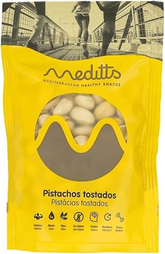 Meditts - Pistachos Tostados 110 gr | Con Cáscara y Sin Sal Añadida | Sin Gluten | Origen España | 100% Natural | Snack Saludable y Nutritivo | Rico en Proteínas y Fibra