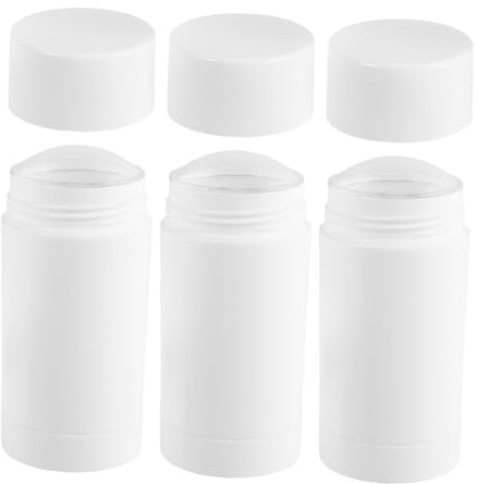 DECORNIJIA 3stücke Nachfüllbare Deoroller Tubes Weiß Nachfüllbare Deostick Behälter Twist-up Design Für Selbermachen Von Deo Und Lippenbalsam Reisegeeignet