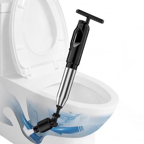 FELIXIZ Sturalavandini a pressione con manometro, 4 ugelli, per le famiglie, WC, lavandino, doccia, cucina, senza prodotti chimici, senza idraulico, Nero