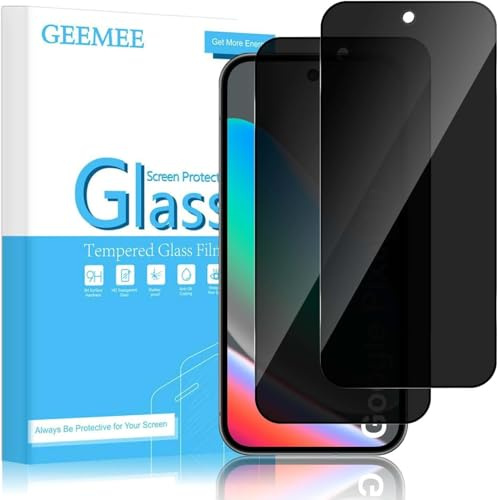 GEEMEE pour Google Pixel 10/10 Pro/Google Pixel 9/9 Pro Anti-Espion Verre Trempé, 2 Pièces 9H Dureté Ultra Privacy Protecteur D'écran, Anti-Spy Vie Privée Film De Anti Rayures Protection écran