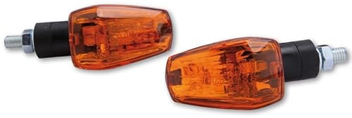 HIGHSIDER Smart IMOLA 1 Mini Blinker mit Lampe, Körper Schwarz, Linse Orange (Paar), Vorne & Hinten, 12V