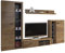 Wohnwand Rango, Design Wohnzimmer Set, Modernes Anbauwand, Schrankwand, Vitrine, TV Lowboard, Mediawand, (ohne Beleuchtung, Lefkas Eiche)