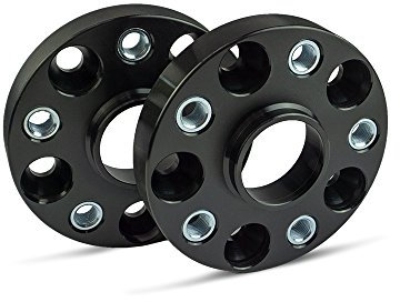 SCC Spurverbreiterung 13108BWS - Buchse schwarz eloxiert - LK: 112/5 NLB: 57,1 GEW: M14x1,5 - 25mm - 2 Stück