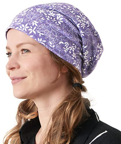 CHARM Sommer Dünn Mütze Herren Damen - Slouch Beanie Hut Bio Baumwolle Surfer Strand 11 Lila