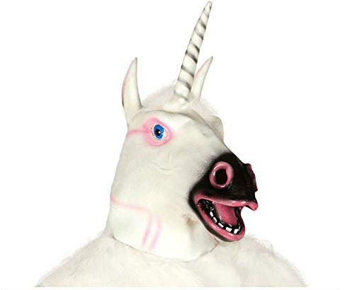 Guirca-Einhorn-Maske aus Latex, weiß, 2899