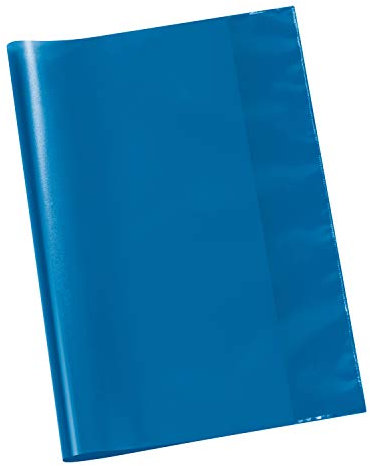 VELOFLEX 1343150 - Schulhefthülle, Hefthülle, Heftschoner, DIN A4, transparente PP-Folie, blau, 25 Stück