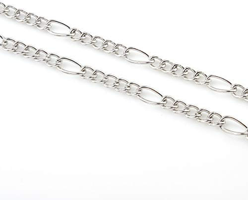 Perlin 3 meter Gliederkette Link Kette Metallkette Oval Panzerkette 10mm Alt-Silber Schmuckkette Meterware zur Schmuckherstellung von Halsketten Armband DIY Basteln K15